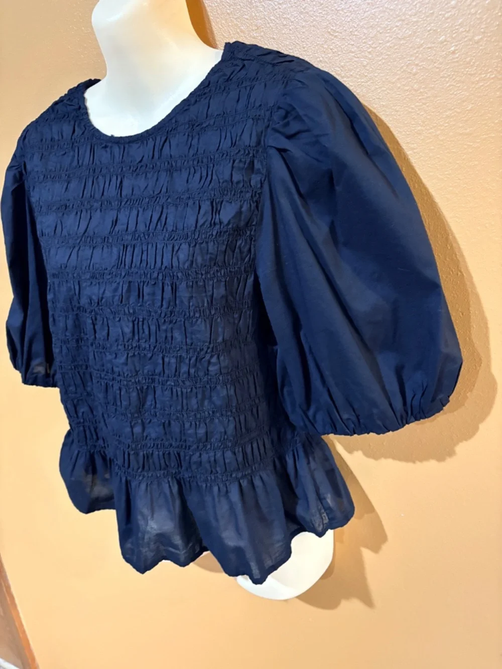 NWT Old Navy Black Pintucked Blouse Top Women's L